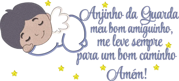 Matriz de Bordado Anjo Ref164 Vários tamanhos.