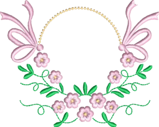 Matriz de Bordado Floral Moldura Ref347 Vários tamanhos.