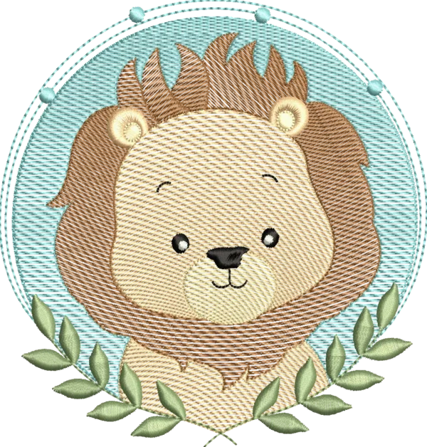 Matriz de Bordado Leao Safari Animais Ref378 Vários tamanhos.