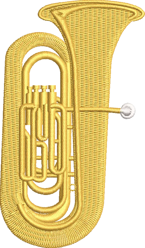 Matriz de Bordado Tuba Musica Ref462 Vários tamanhos.